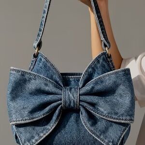 Denim Tote Bags Two Styles-Square or Bow